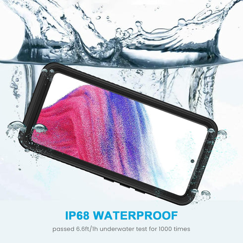 Lanhiem Samsung Galaxy A53 5G Case, IP68 Waterproof Dustproof Case with Built-in Screen Protector, Rugged Full Body Shockproof Phone Cover for Sam...