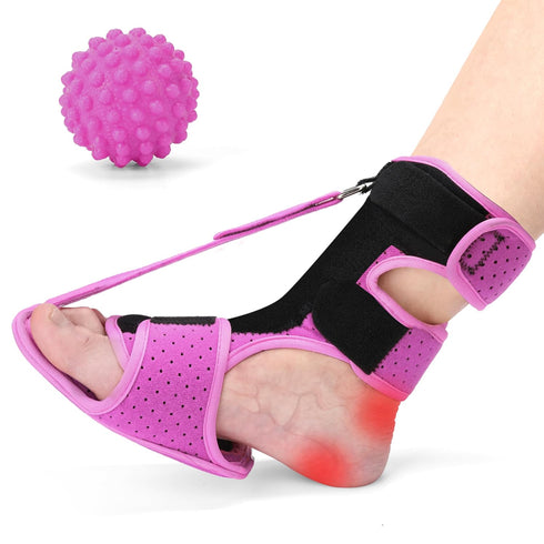 Plantar Fasciitis Night Splint, Upgraded Plantar Fasciitis Relief Braces with Massage Ball and Storage Bag for Women Men, Ankle Brace Arch Support...