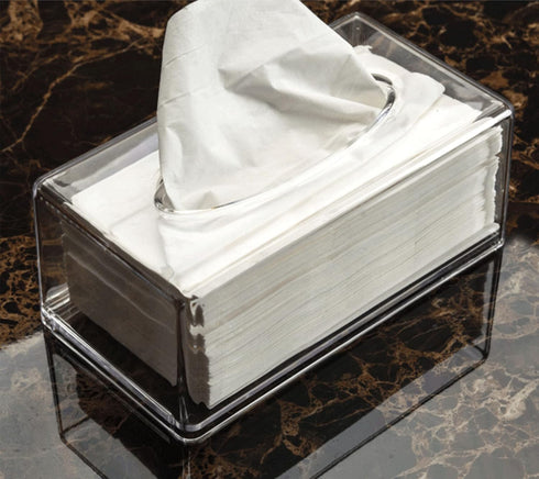 Cq acrylic Tissue Box Holder,Clear Tissue Box Cover Rectangle for Kleenex Tissue Cube Box,Napkin,Facial Tissue Dispenser Box Case for Countertop,B...