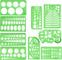 KESAPLAN 9 PCS Drawing Templates Plastic Rulers Multi-Function Measuring Rulers with French Curve Ruler,Geometric Drawings Templates Rulers Tool S...