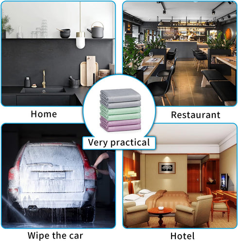 Easy Clean Fish Scale Nanoscale Cleaning Cloth,Streak Free Microfiber Glass Cleaning Cloths for Window Mirrors Windshields,Lint Free Microfiber Po...