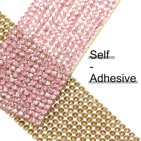 Self Adhesive Rhinestone Strips Diamond Bling Crystal Ribbon Sticker Wrap for Craft Jewel Tape Roll with 2 mm Rhinestones for DIY Car Phone Christ...
