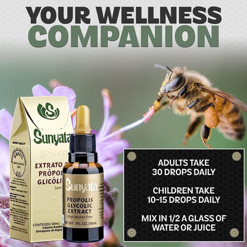 Brazil Brazillian Green Bee Propolis Liquid Extract Sunyata No Alcohol 30ML(1 Pack)...