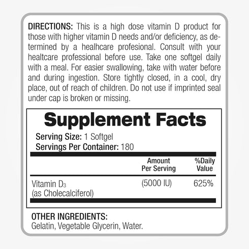 FITO MEDIC'S Lab - Vitamin d - 5000 IU of - vitamin d3-360 Softgels - vitamin d3 5000 iu - for Bone, Teeth, Muscle and Immune Health Support, Ultr...