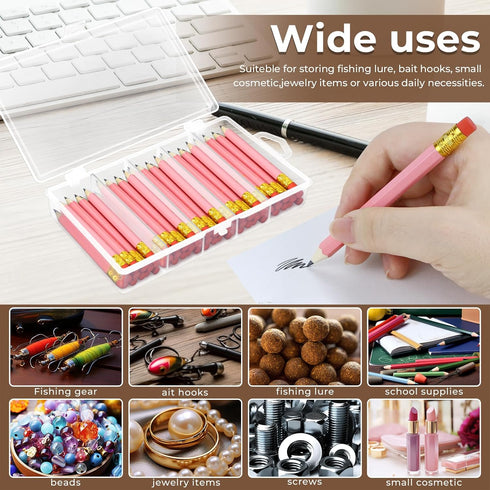 3 Pack 5 Grid Plastic Fishing Tackle Storage Box Visible Bead Jewelry Making Findings Organizer Box,6.8" x 3.5" x 1.2"...