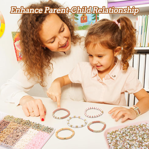 LUDUKOO Clay Bead Bracelet Kit, 2370Pcs Flat Polymer Clay Heishi Beads Bracelet Making Kit for Girls Adults, DIY Friendship Bracelet Kit with Gold...