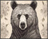 Posterizer 1 pcs- Black and white print of a bear with flowers-Art for Animal Lovers-Floral Botanical Art- Gift for Men Women Teens-Decor for Hom...