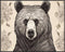 Posterizer 1 pcs- Black and white print of a bear with flowers-Art for Animal Lovers-Floral Botanical Art- Gift for Men Women Teens-Decor for Hom...
