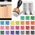 52 Pieces Mini Ink Blending Tools with Replacement Foam Pads Ink Pads Detail Blending Tools and 24 Colors Craft Ink Pad Stamps for Distressing Scr...