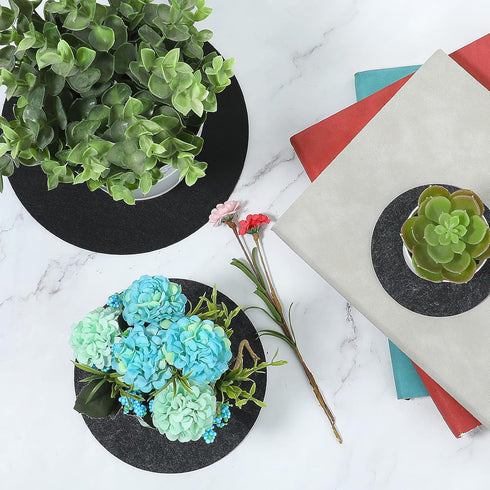 Plant Coaster Mat, 6PCS 3 Sizes Round Felt Plant Saucers for Indoors Plant Reversible Absorbent Waterproof Fabric Plant Pot Saucers for Gardening ...