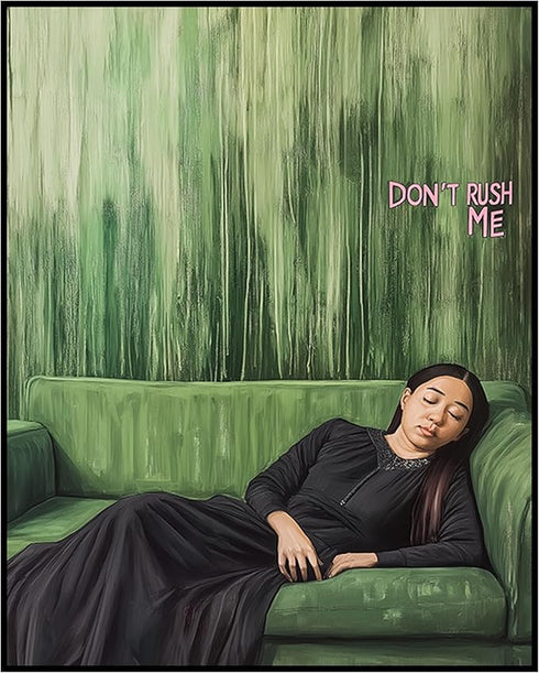 Posterizer 1 pcs-don't rush me retro design-girls getting ready 2-Inspirational Women's Art-Retro Art-Living Room Bedroom Decor- unframed wall art...