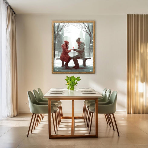 Posterizer 1 pcs-couple's exchanging love on snowy Valentine's day -3-Romantic Art-Holiday Poster Collection-Gift for Couples boyfriend girlfriend...