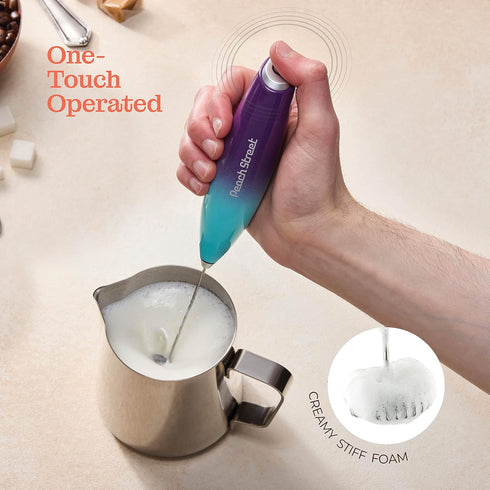 Powerful Handheld Milk Frother, Mini Milk Foamer, Battery Operated (Not included) Stainless Steel Drink Mixer for Coffee, Lattes, Cappuccino, Frap...