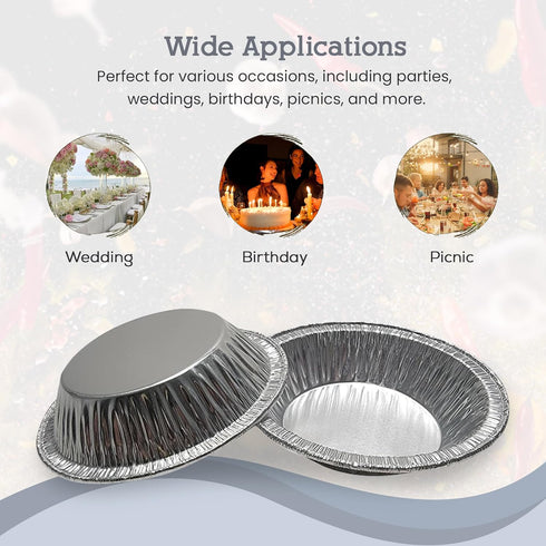 KitchenDance Disposable Aluminum Deep Tart Pan - 4 1/4 Inches Round Aluminum Foil Pans for Fruit Tarts, Individual Desserts - Baking Pan Perfect f...