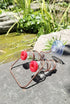 Window Hummingbird Feeder One Perch Home Decorations Copper Hummingbird Water Feeder with Glass Bottles Suction Cups 2Pcs...