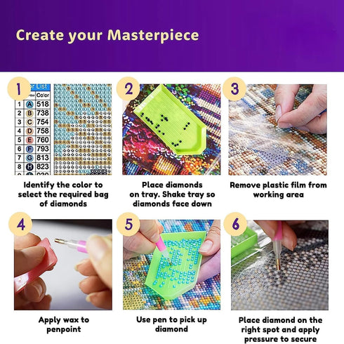 Leatrice Diamond Painting Kits for Adults,DIY Paint by Numbers for Adults Beginner, DIY Full Drill Diamond Dots Paintings Picture Arts Craft for H...