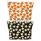 2 Pieces Orange Black Flower Makeup Bag Large Corduroy Cosmetic Bag Capacity Canvas Travel Toiletry Bag Organizer Cute Makeup Brushes Aesthetic Ac...