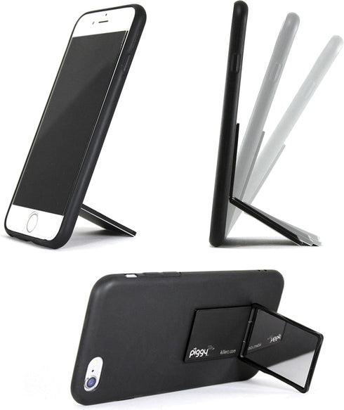 Flip Stand Adjustable Phone Stand & Grip with Compact Mirror, Compatible with Magnet Car Mount (Silver)...