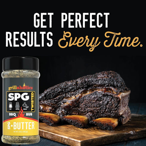 Grillaholics Twisted SPG + Butter Rub - Garlic Butter Seasoning & SPG Rub - Butter Flavored All Purpose Rub - Salt Pepper Garlic Seasoning...