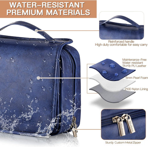 Elviros Toiletry Bag Hanging Travel Organizer for Men and Women, 3 in 1 Multifunctional Large Makeup Cosmetic Case for Toiletries Accessories, Wat...