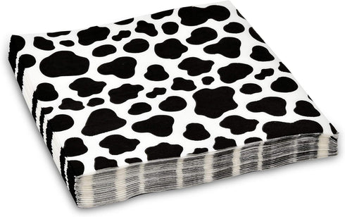 Gift Boutique 122 Pcs Cow Print Party Supplies Disposable Set Paper Plates Cup Napkin for Barnyard Cowboy Cowgirl Farm Animal Barn Birthday Baby S...