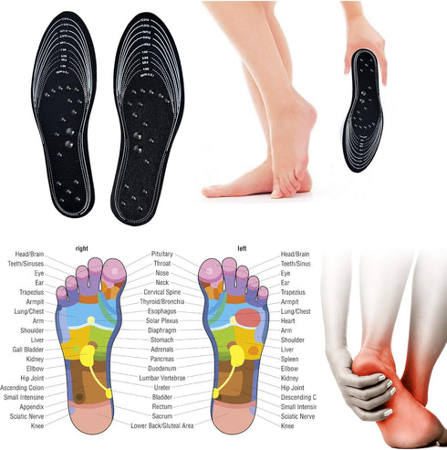 Carespot Acupressure Magnetic Massage Insoles for Men/Women, Foot Massager Shoe-pad Foot Therapy Reflexology Pain Relief Shoe Insoles | Memory Foa...