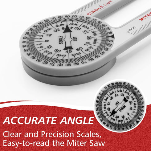 Miter Saw Protractor, Professional Miter Angle Finder for Woodworking Replaces the Model #505P-7 Miter Protractor Angle Finder with Measuring Rule...