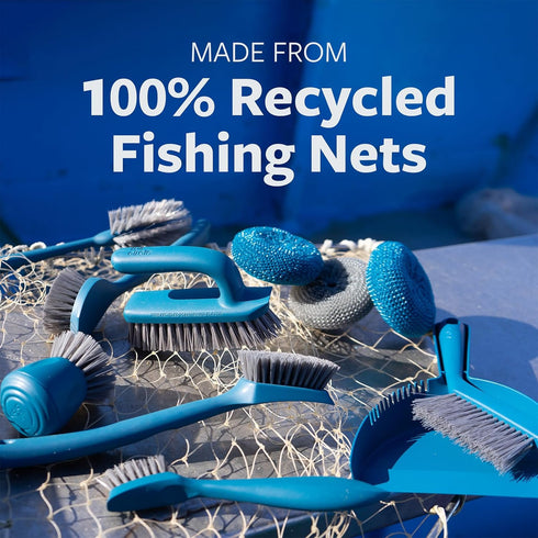 Full Circle Clean Ocean Palm Brush Set - 2-Pack Durable Brushes for Dishes, Pots, and Pans - Ergonomic Grip. Made Out of 100% Recycled Fishing Net...