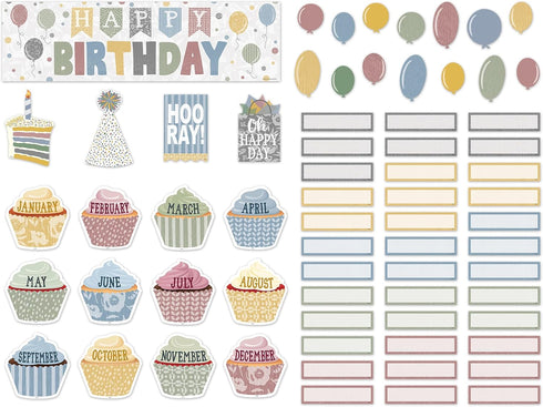 Teacher Created Resources Classroom Cottage Happy Birthday Mini Bulletin Board (TCR7176)...