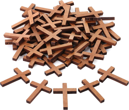 Mr. Pen- Wooden Crosses, 1.2x1.75 Inches, 50 Pack, Small Wooden Crosses, Wood Crosses for Crafts, Small Cross Pendant...