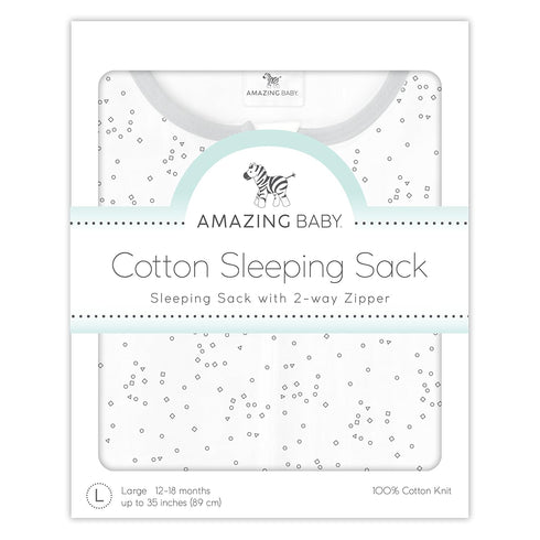 Amazing Baby Cotton Sleeping Sack, Wearable Blanket with 2-way Zipper, Sterling Confetti, Small (0-6 mo)...