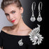 Party Holiday Wedding Brooch for Women and 925 Sterling Silver Earrings with Glitter Pearl Rhinestone Jewelry Set for Women...