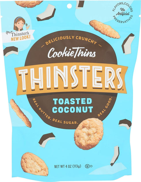 Thinsters Cookies, Toasted Coconut Cookie Thins, 4 oz Pack...