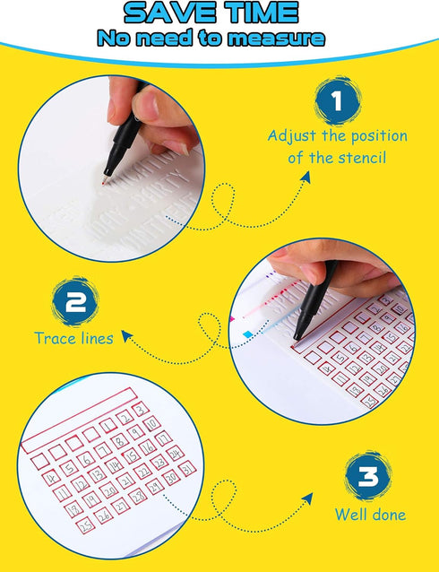Tenare 30 Pcs Journal Stencils, Plastic, Adorable Style, 4 x 7 Inch...