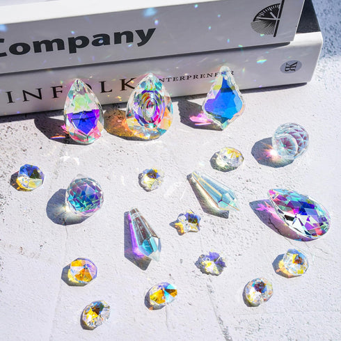 H&D HYALINE & DORA DIY Crystal Suncatcher Assembly Craft Kits for Adults 215pcs Rainbow Prisms Beads Pendant Crystal Window Sun Catchers Hanging O...
