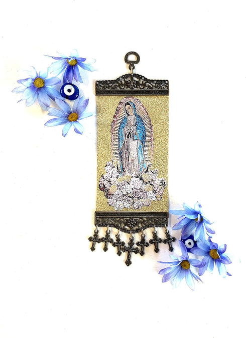 Religious Icon – Our Lady of Guadalupe - Holy Blessed Virgin Mary - Wall Hanging Tapestry Banner Art Decor - Christian Orthodox Catholic - 11 x 4 ...