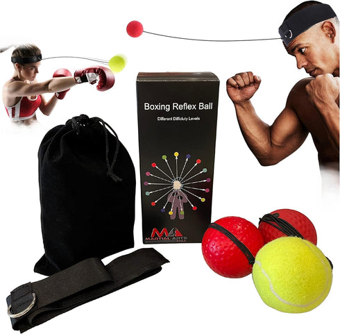 Boxing Reflex Ball Headband, Punching Ball Headband, MMA Training Equipment, Boxing Equipment, Home Workout Equipment for Men, Kids Boxing Set, Bo...