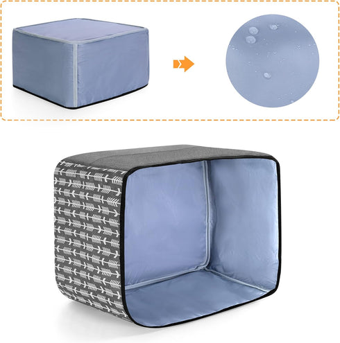 YARWO Slow Cooker Dust Cover Compatible for Hamilton Beach 6-8 qt Slow Cooker and Crock Pot , Dust Cover with Top Handle and Pockets, Gray with Ar...