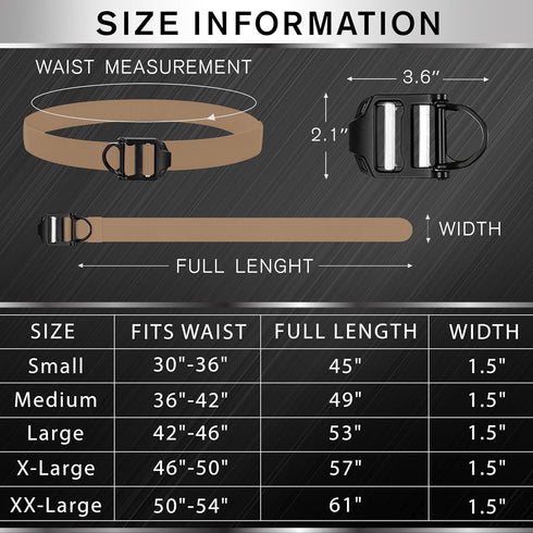 TECEUM Tactical Belt – Coyote B4 S – Heavy-Duty Military, Work, Hiking,Rigger, Utility, EDC Men’s Belts – Quick-Release – Nylon Web...