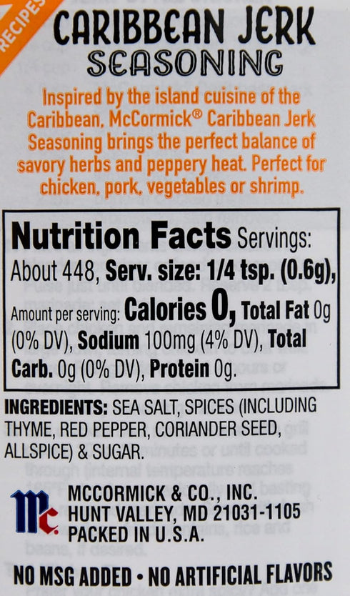 McCormick Caribbean Jerk Seasoning, 9.5 Ounce...