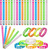 Sotiff 30 Pieces Glow in the Dark Silicone Wristbands Kids Silicone Charm Bracelets Adjustable for Boys and Girls Swimming Identify Shoe Charms Mo...