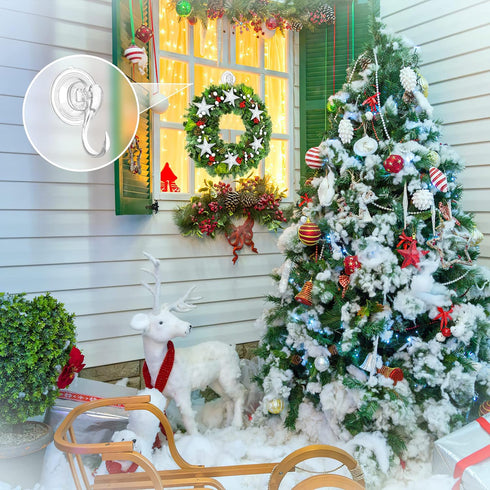 VIS'V Suction Cup Hooks, Small Shower Suction Hooks with Wipes, Heavy Duty, Removable and Reusable, Clear, 4 Pcs...