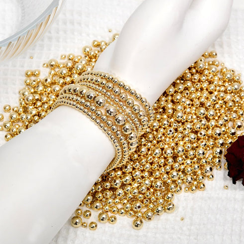 50pcs 14K Gold Beads,Seamless Gold Round Beads,Brass Loose Beads,Spacer Beads That Do Not Fade Easily,Gold Beads for Bracelet Necklace Making (8MM...