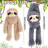 Queekay 2 Packs Sloth Stuffed Animal Hanging 18 Inch Three Toed Sloth Plush Sloth Plush Toy with Hook and Loop Hands for Teens Adults Gifts Decors...