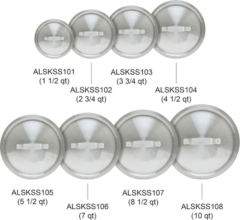 Thunder Group ALSKSS104 Sauce Pan Lid 4-1/2 Qt 10" Dia. X 3/8" Thickness...