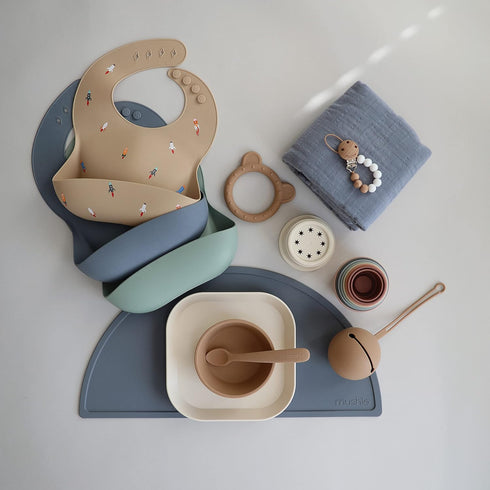 mushie Muslin Baby Swaddle Blanket | 100% Organic Cotton (Tradewinds)...