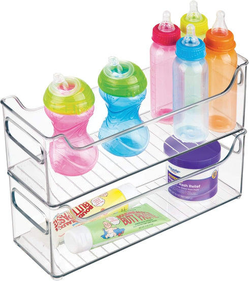 iDesign Plastic Organizer Bin with Easy Grip Handles, 14.5" x 5" x 5", Set of 2, Clear, 2 Count...