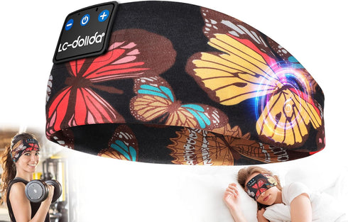 LC-dolida Sleep Mask with Bluetooth Headphones, Sleep Headphones Bluetooth Headband for Sleeping Sports Sleep Mask for Side Sleeper, Best Gift and...