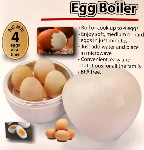 Microwave Egg Boiler Cooker Hard or Soft Boiled Eggs BPA Free Cook Up To 4 Eggs In Minutes Food-Grade...