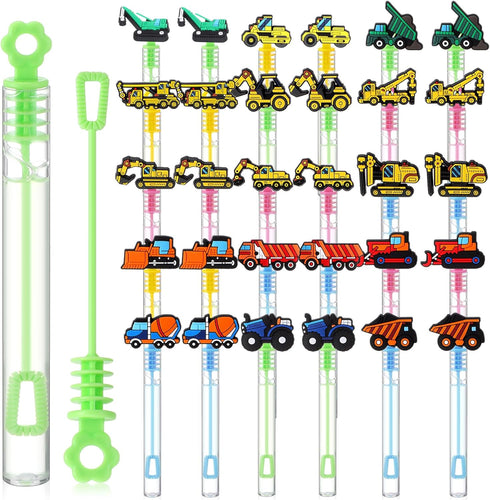 30 Pcs Construction Bubble Wand Bubbles Party Favors for Boys Girls New Bubbles Wand Mini Bubble Maker Toy for Classroom Prizes Construction Car a...